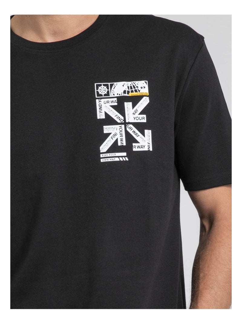 Joeden oversized t-shirt met ronde hals van puur katoen Zwart - Kiabi