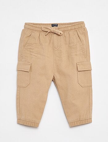 Jogg-broek van keperstof met zakken met klepje