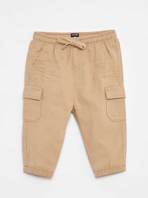 Jogg-broek van keperstof met zakken met klepje - Kiabi