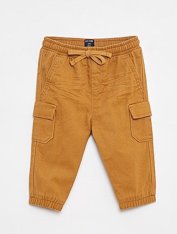 Jogg-broek van keperstof met zakken met klepje