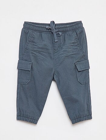 Jogg-broek van keperstof met zakken met klepje