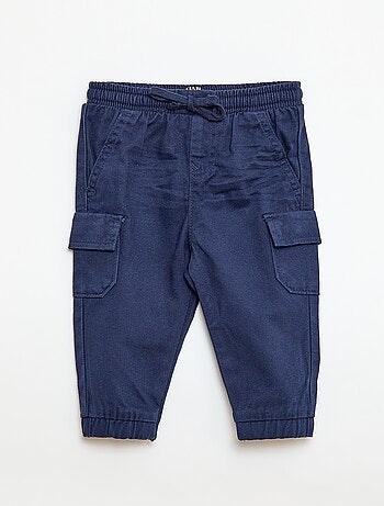 Jogg-broek van keperstof met zakken met klepje