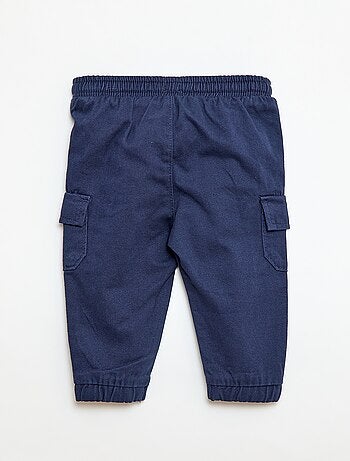 Jogg-broek van keperstof met zakken met klepje