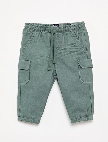 Jogg-broek van keperstof met zakken met klepje