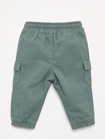 Jogg-broek van keperstof met zakken met klepje