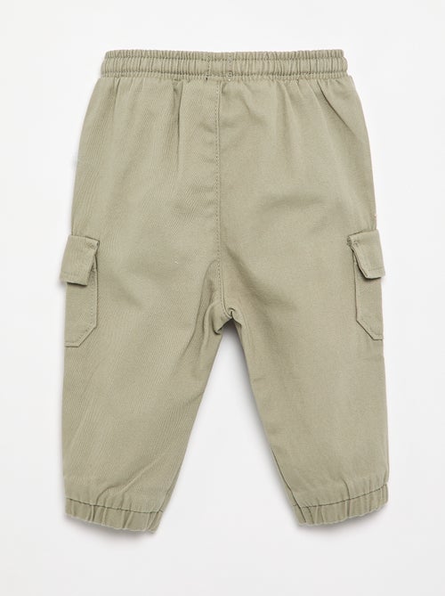 Jogg-broek van keperstof met zakken met klepje - Kiabi