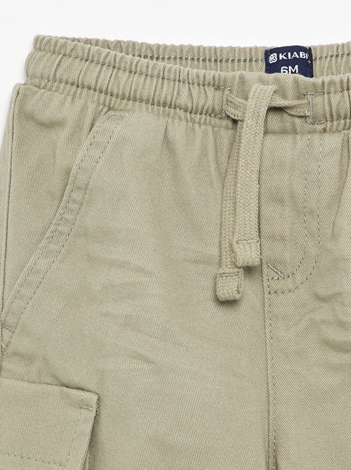 Jogg-broek van keperstof met zakken met klepje - Kiabi