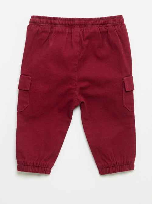 Jogg-broek van keperstof met zakken met klepje - Kiabi