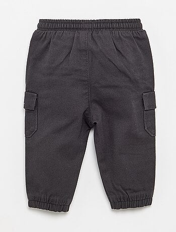 Jogg-broek van keperstof met zakken met klepje
