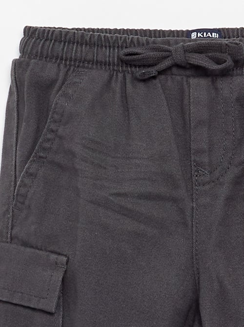 Jogg-broek van keperstof met zakken met klepje - Kiabi