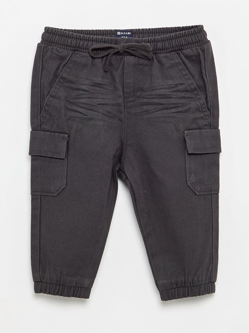 Jogg-broek van keperstof met zakken met klepje - Kiabi