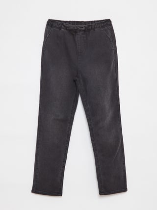 Jogg-broek van spijkerstof met elastische tailleband