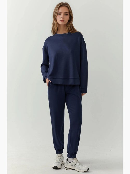 Joggerbroek met elastische taille en modale touch hiccup - Kiabi