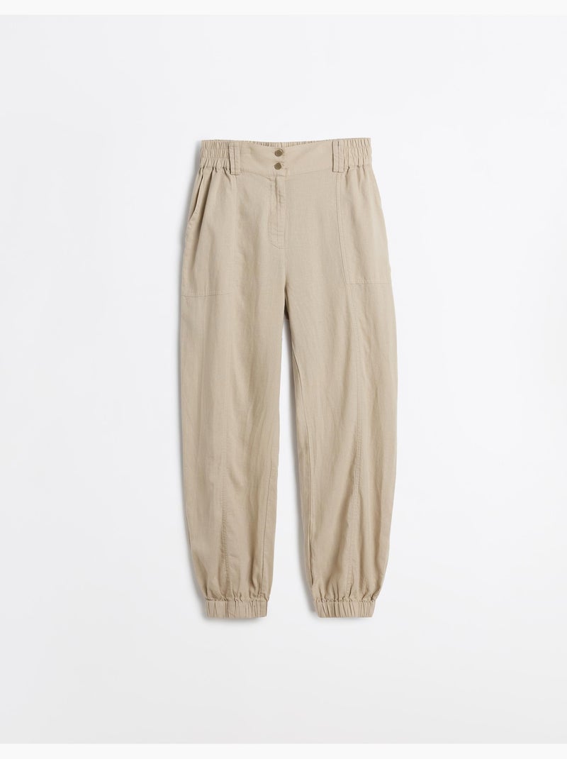 Joggers en lin, mo fashion Beige - Kiabi