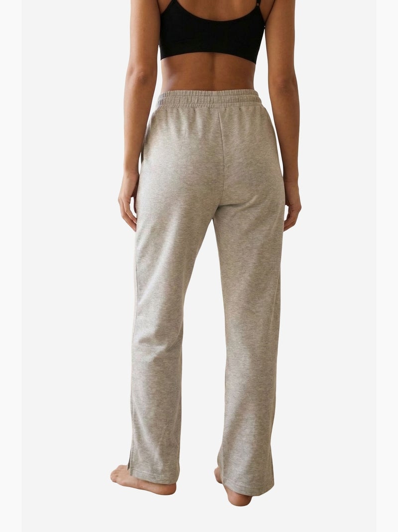 Joggers en maille taille haute à jambe large my fashion Gris clair - Kiabi