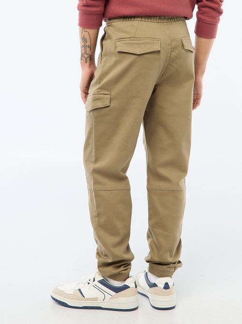 Jogging cargo uni en coton - Kiabi