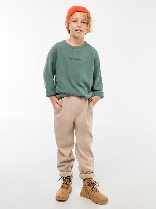 Jogging chaud uni avec doublure polaire - Kiabi Jogging chaud uni avec doublure polaire - Kiabi