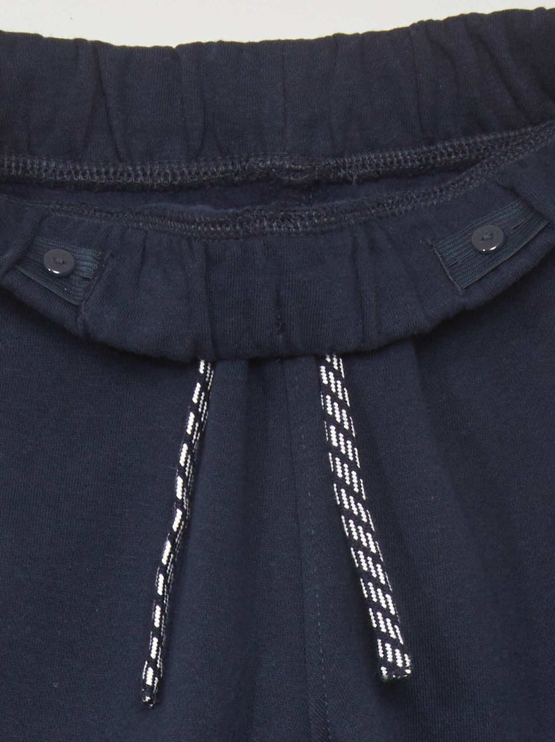 Jogging chiné avec ceinture ajustable bleu marine - Kiabi