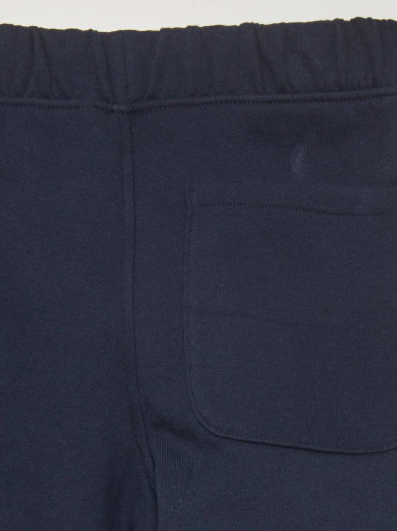 Jogging chiné avec ceinture ajustable bleu marine - Kiabi