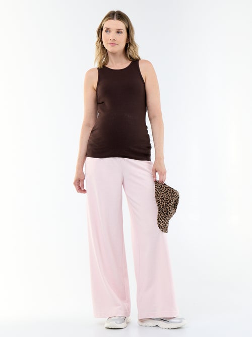 Jogging de maternité wide leg en french terry - Kiabi