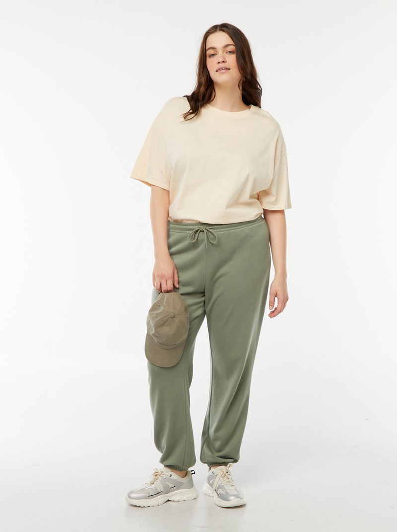 Jogging de sport en french terry Kaki - Kiabi