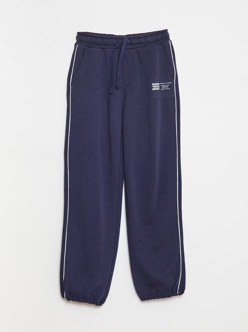 Jogging en french terry avec biais contrasté - Kiabi