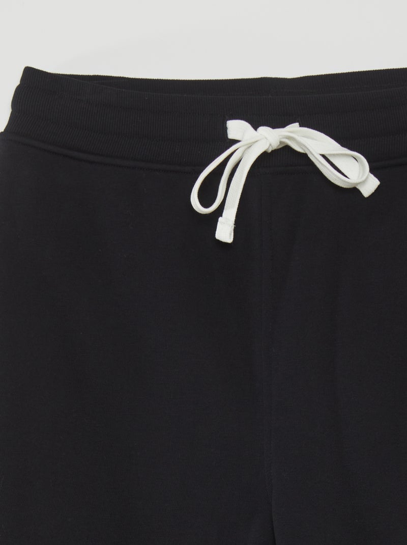 Jogging en french terry noir - Kiabi