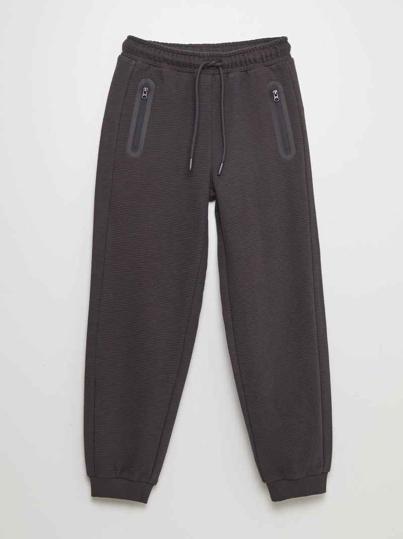 Jogging en maille ottoman Anthracite - Kiabi