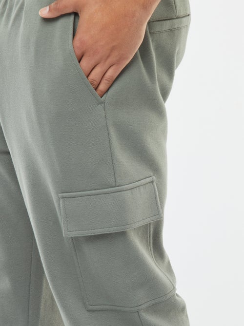 Jogging en maille piquée avec poches à rabat - Kiabi