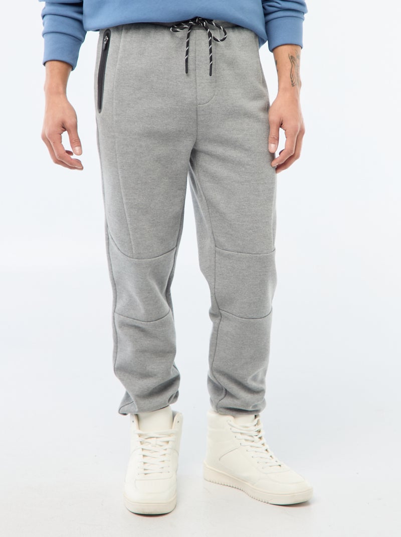 Jogging en maille piquée Gris - Kiabi