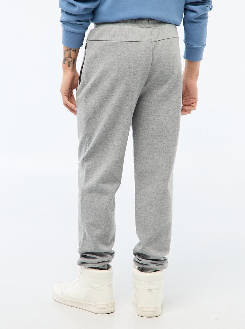 Jogging en maille piquée Gris - Kiabi