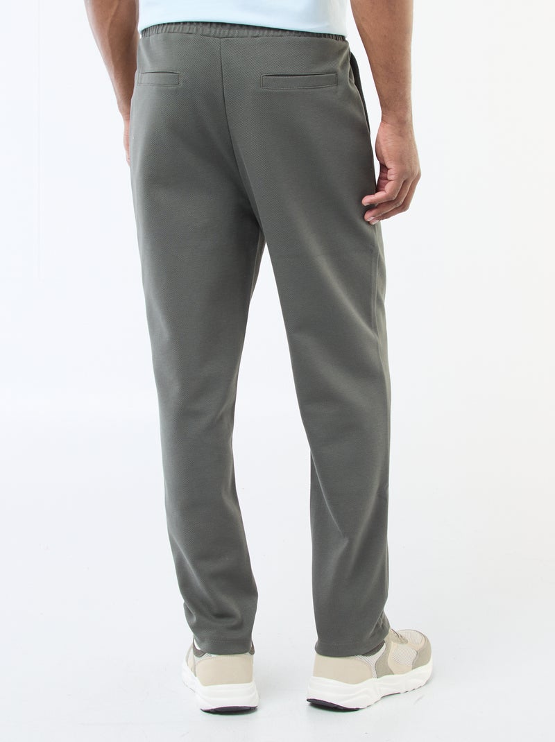 Jogging en maille piquée Kaki - Kiabi