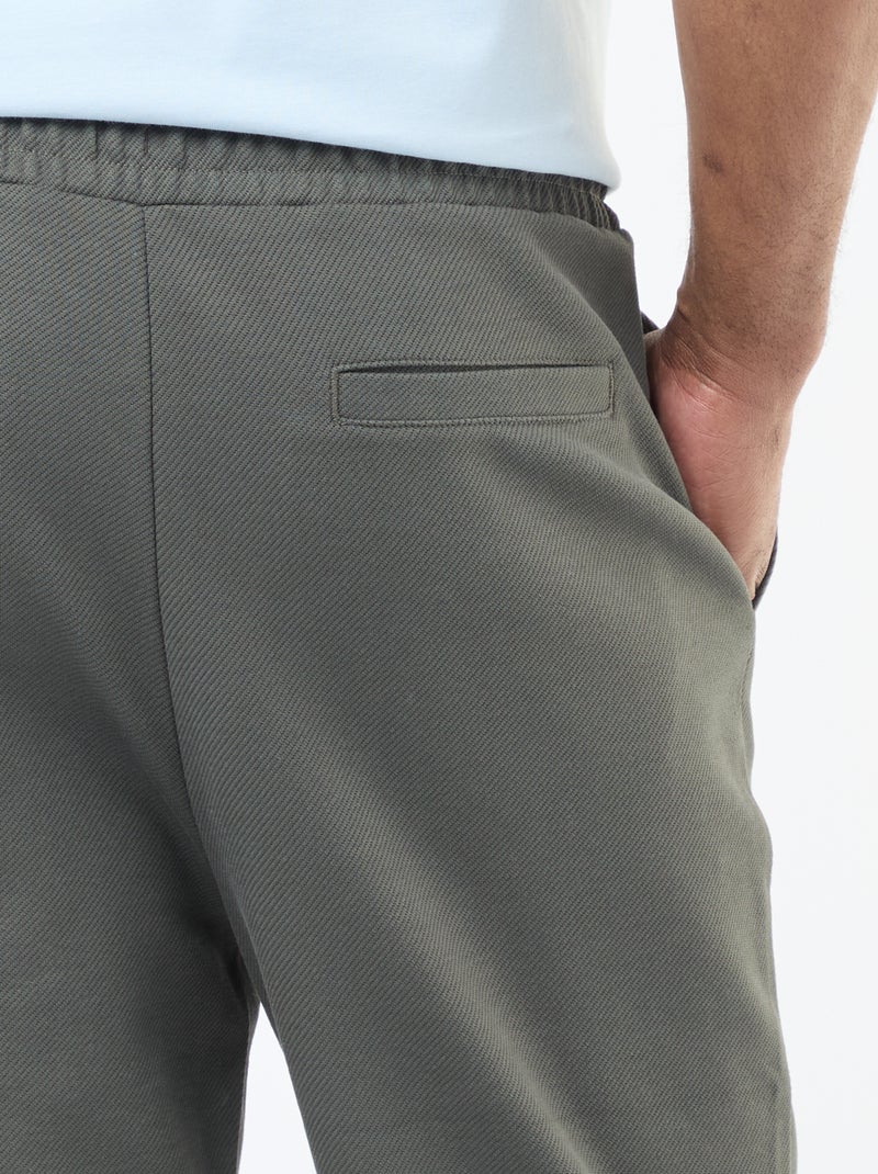 Jogging en maille piquée Kaki - Kiabi