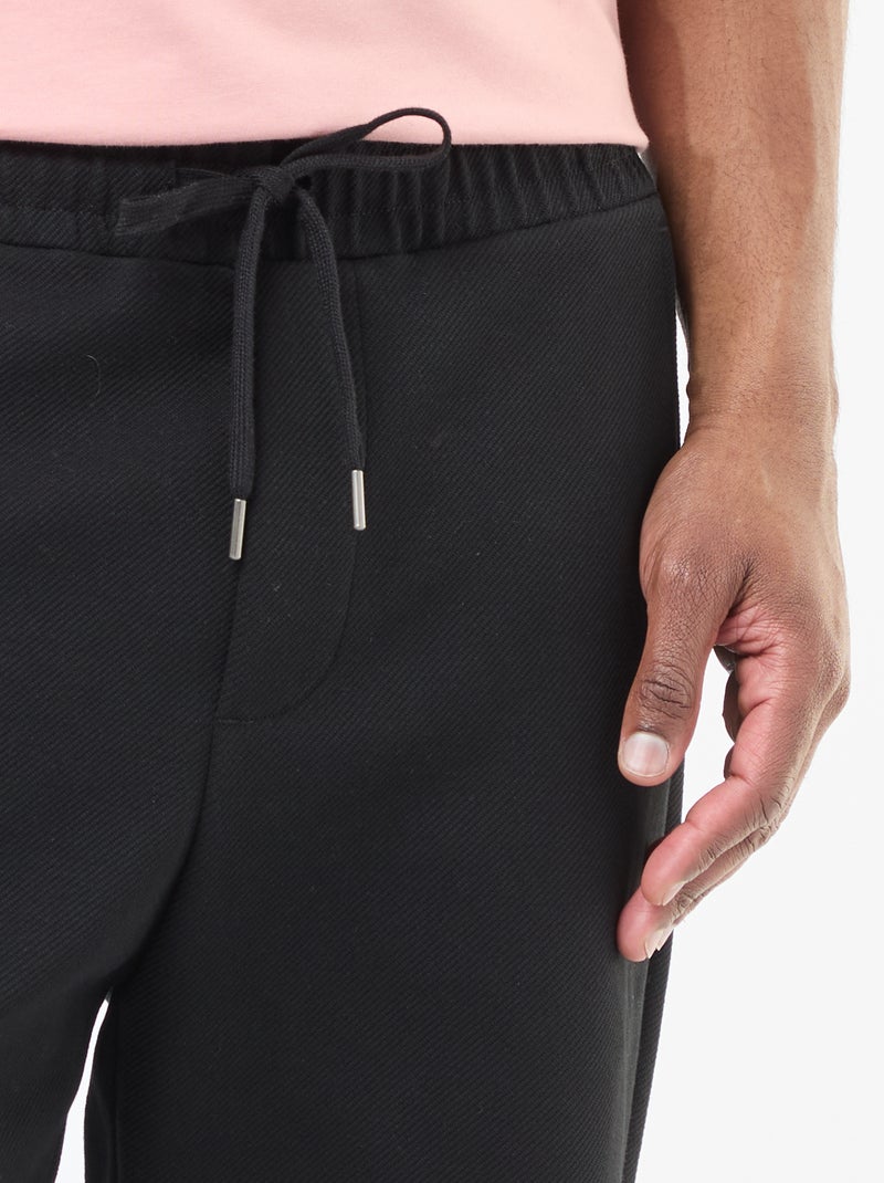Jogging en maille piquée Noir - Kiabi