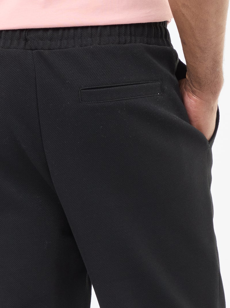 Jogging en maille piquée Noir - Kiabi