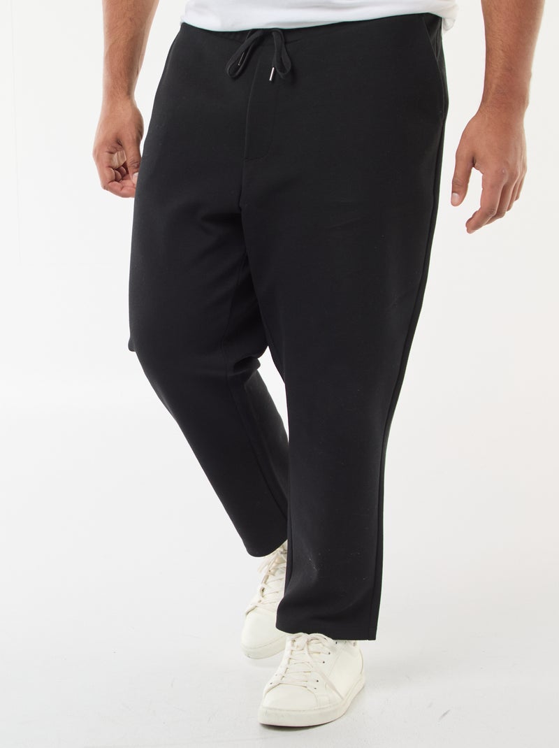 Jogging en maille piquée Noir - Kiabi