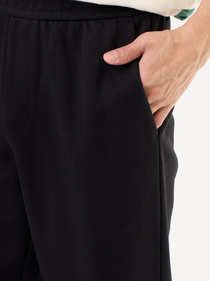 Jogging en maille piquée Noir - Kiabi