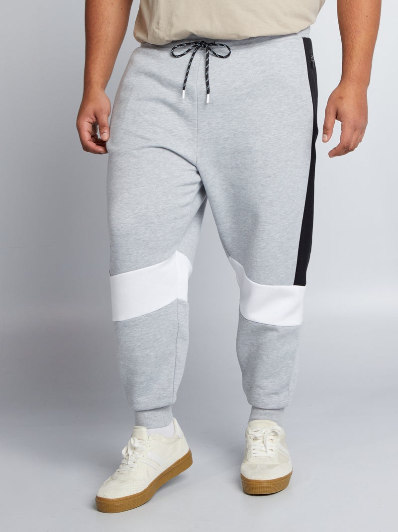 Jogging en molleton color-block Gris - Kiabi