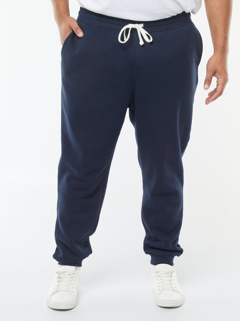 Jogging en molleton gratté uni Bleu - Kiabi