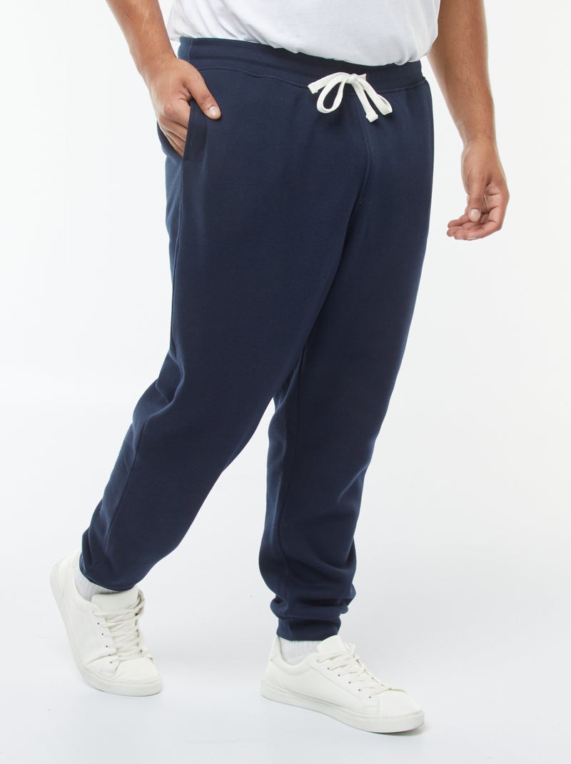 Jogging en molleton gratté uni Bleu - Kiabi