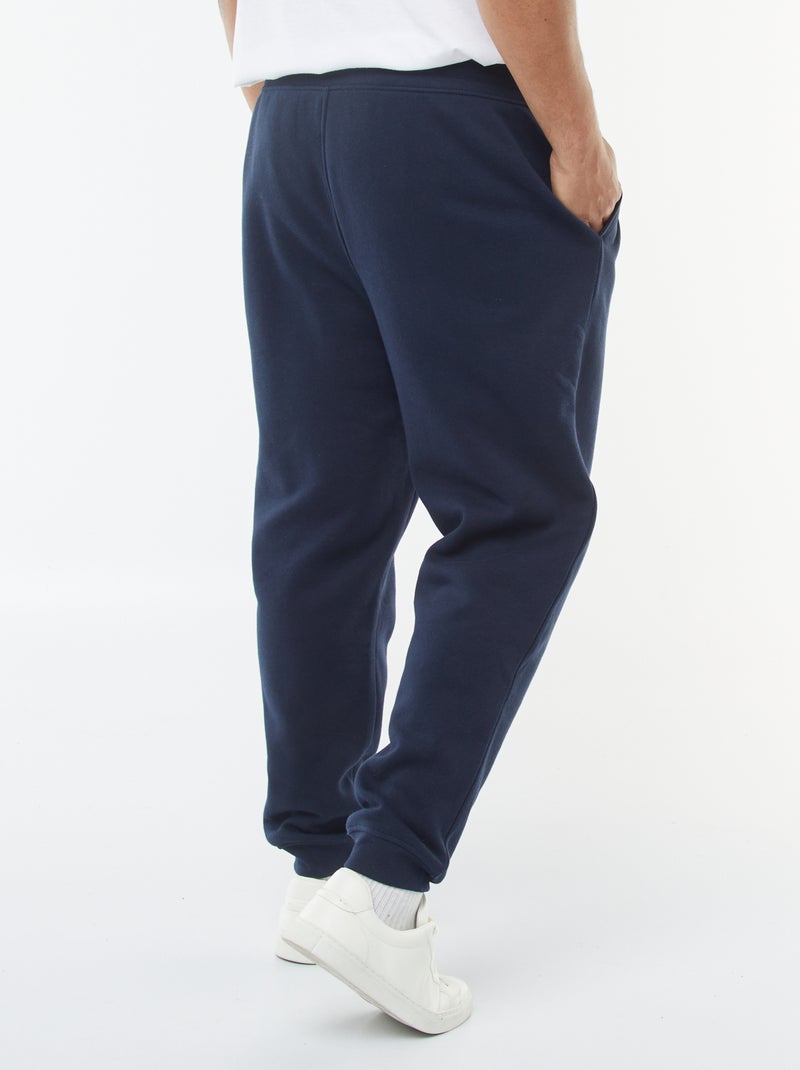 Jogging en molleton gratté uni Bleu - Kiabi