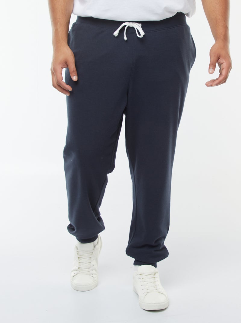 Jogging en molleton gratté uni Bleu - Kiabi
