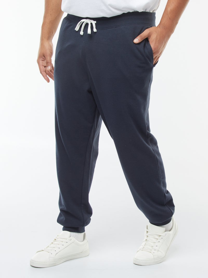 Jogging en molleton gratté uni Bleu - Kiabi