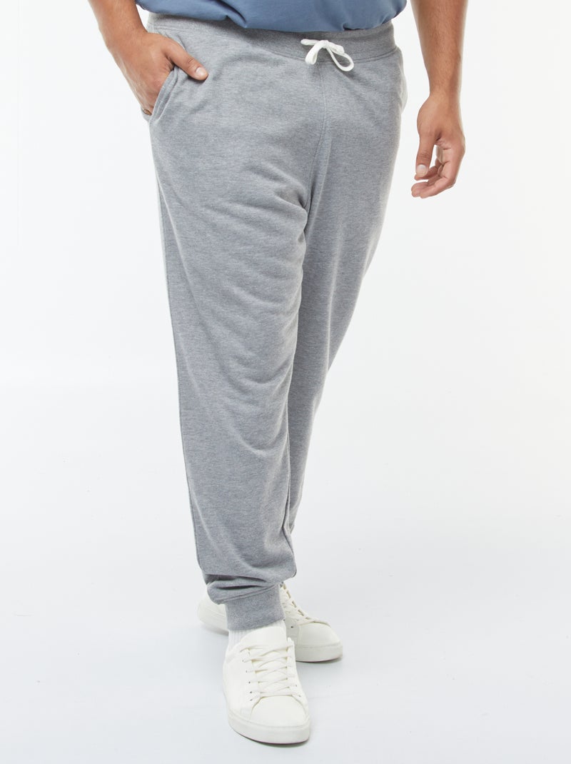 Jogging en molleton gratté uni Gris - Kiabi