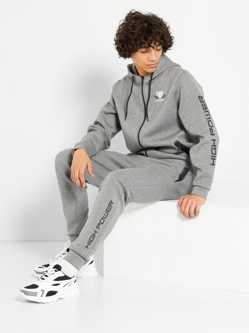 Jogging en molleton gris - Kiabi
