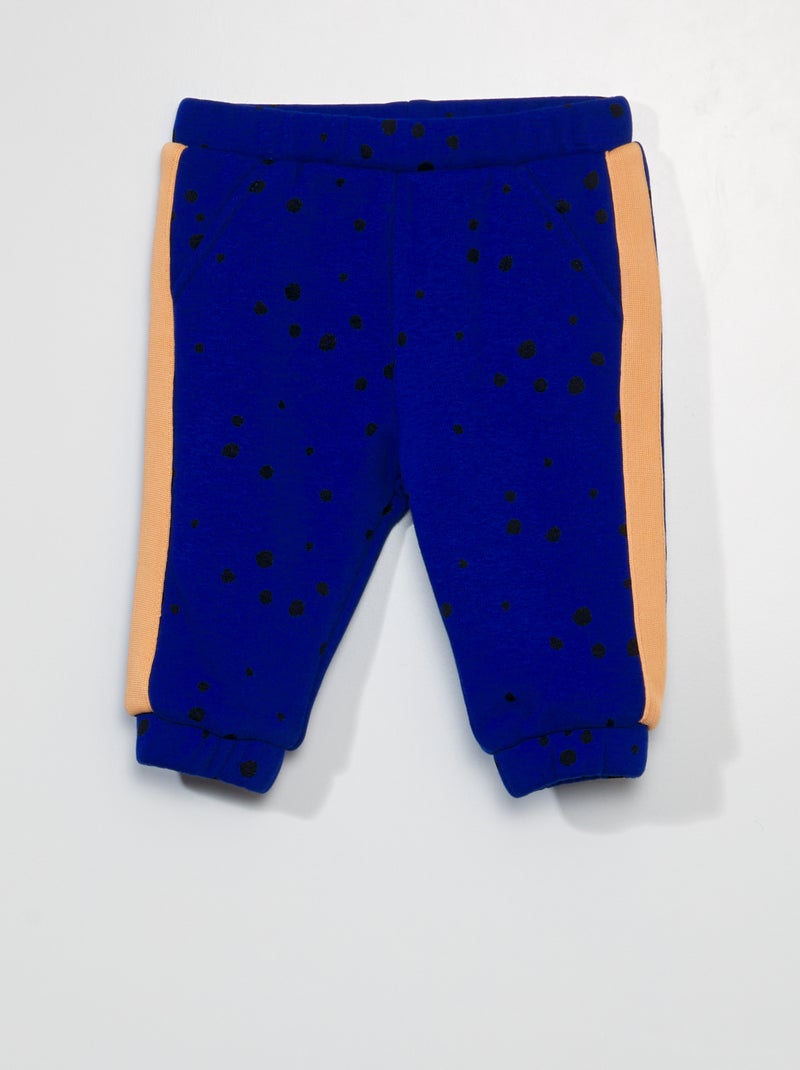 Jogging en molleton imprimé BLEU TACHE - Kiabi