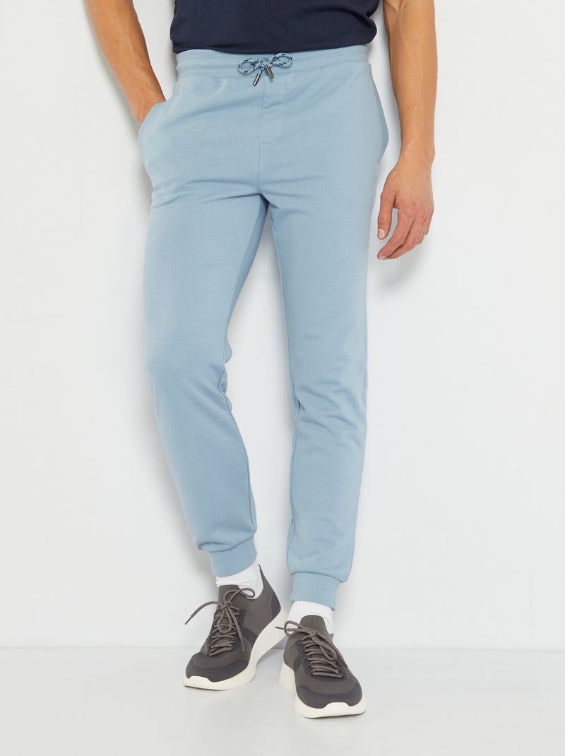Jogging en molleton uni bleu denim - Kiabi