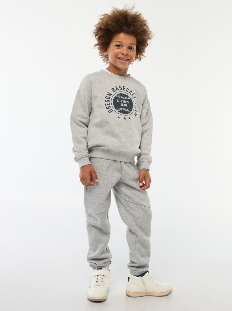 Jogging en molleton uni Gris - Kiabi