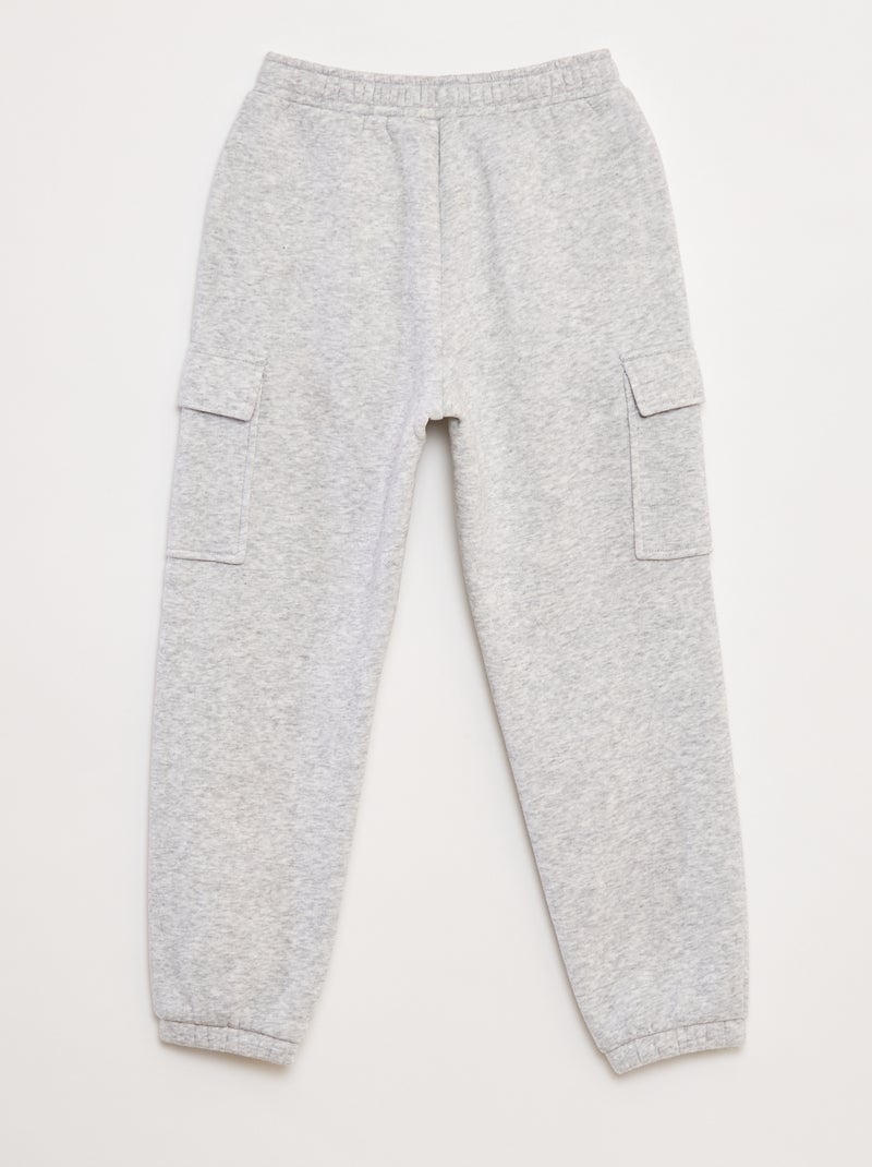 Jogging en molleton uni multi-poches Gris - Kiabi
