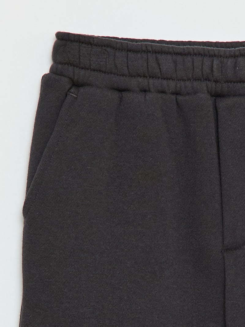 Jogging en molleton uni multi-poches Noir - Kiabi